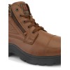 TSF Genuine Leather Zip Police Boots For Men (9405-TAN)